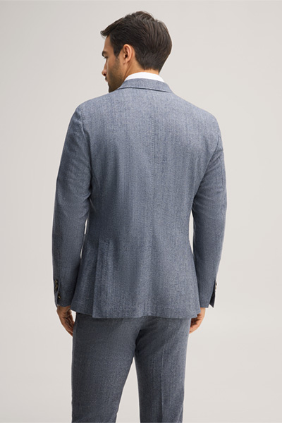 Leads to product detail page "Wool-blend modular double-breasted jacket in marl blue"