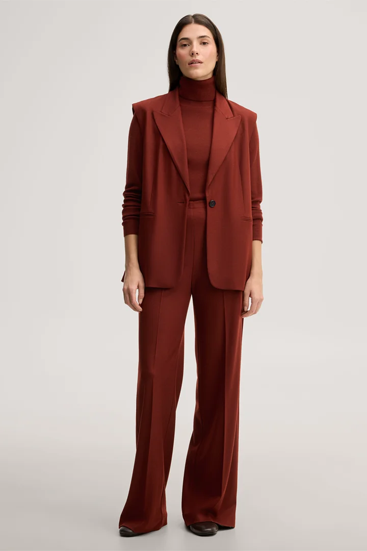 Leads to product detail page "Fine-knit merino and silk turtleneck jumper in dark red"