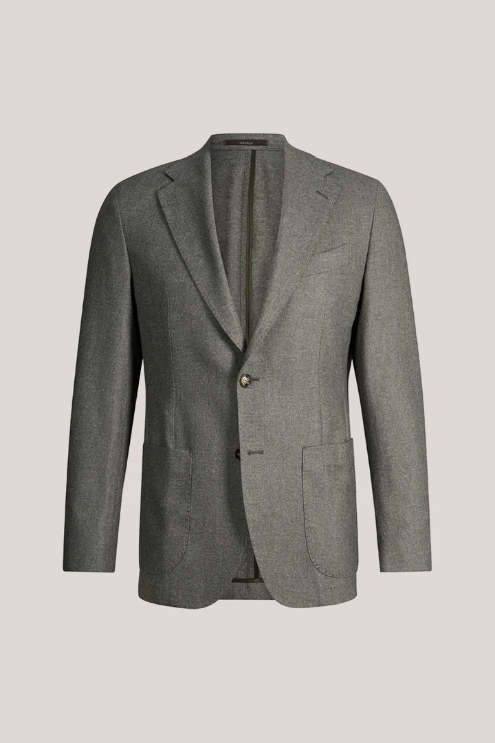 Leads to product detail page "Wool-blend suit jacket with cashmere in olive"