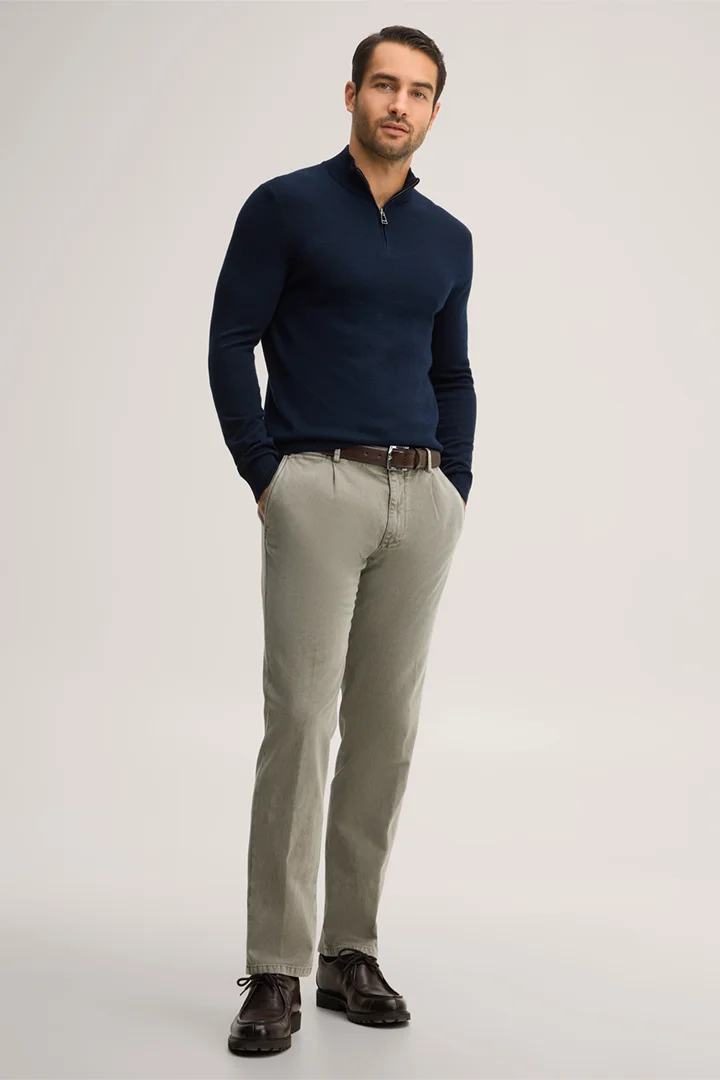 Führt zu Produktdetailseite „Woll-Troyer mit Cashmere und Seide in Navy"