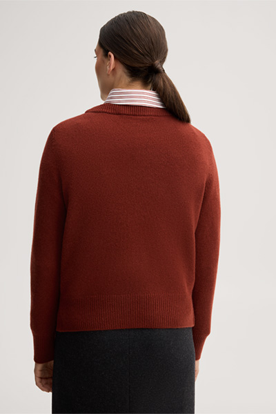 Führt zu Produktdetailseite „Cashmere-Pullover in Dunkelrot"
