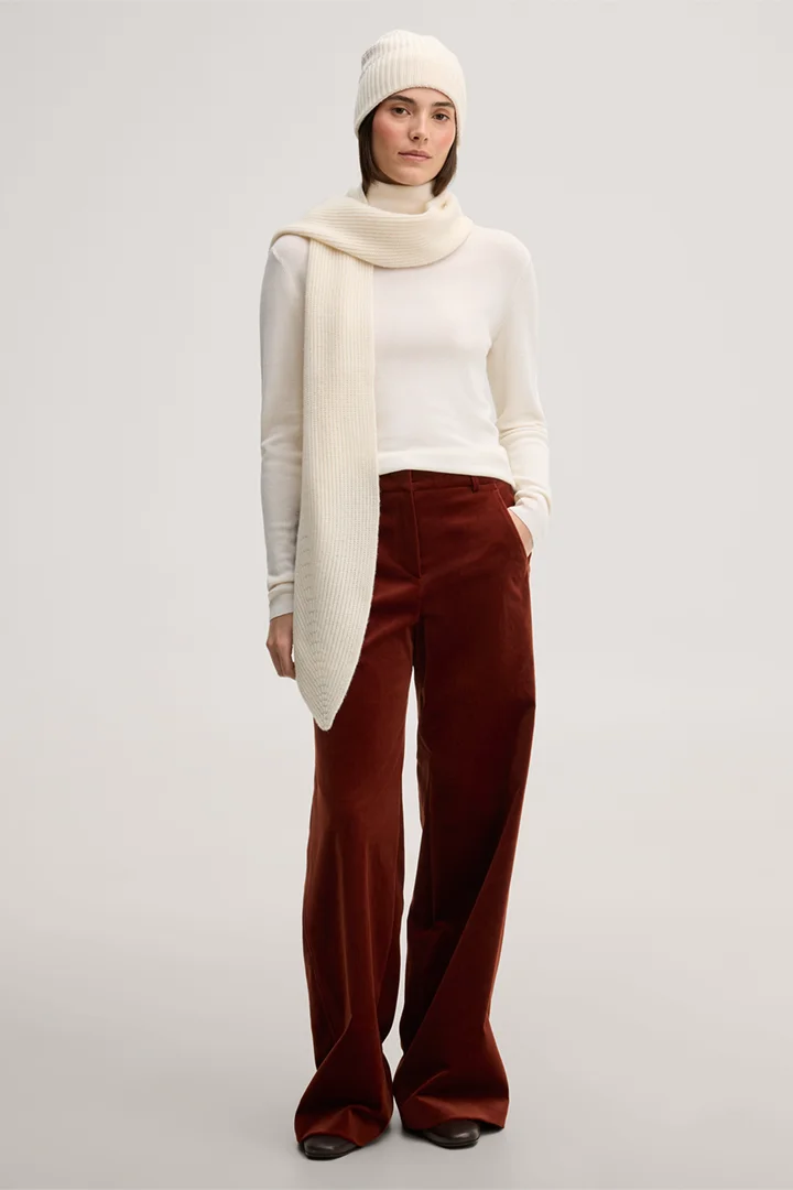 Leads to product detail page "Fine-knit merino and silk roll-neck jumper in ecru"