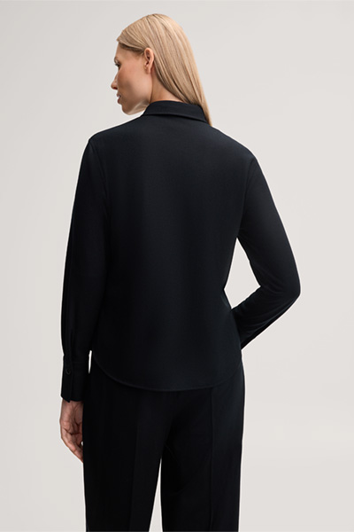 Leads to product detail page "Black flannel and wool jersey shirt blouse"