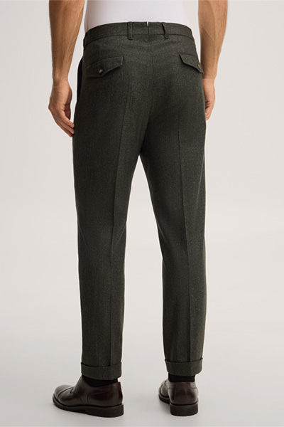 Führt zu Produktdetailseite „Wollmix-Baukasten-Hose mit Bundfalte in Oliv"