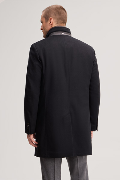 Führt zu Produktdetailseite „Wollmix-Stehkragen-Mantel mit Cashmere in Schwarz"