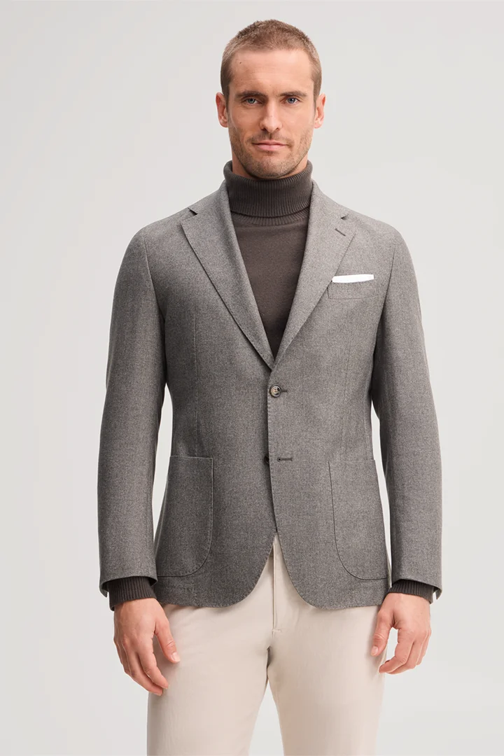 Führt zu Produktdetailseite „Wollmix-Sakko mit Cashmere in Oliv"