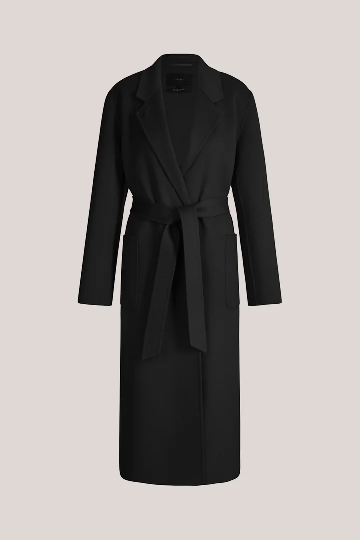 windsor. präsentiert das Produkt Doubleface-Robenmantel in Schwarz aus der Kategorie Jacken & Mäntel als Freisteller