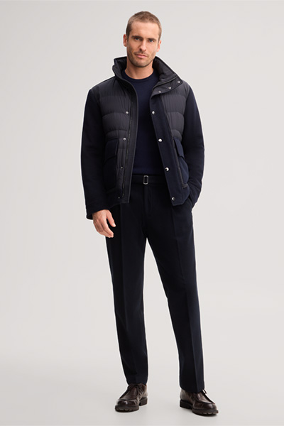 Führt zu Produktdetailseite „Woll-Stepp-Jacke mit Stehkragen in Navy"