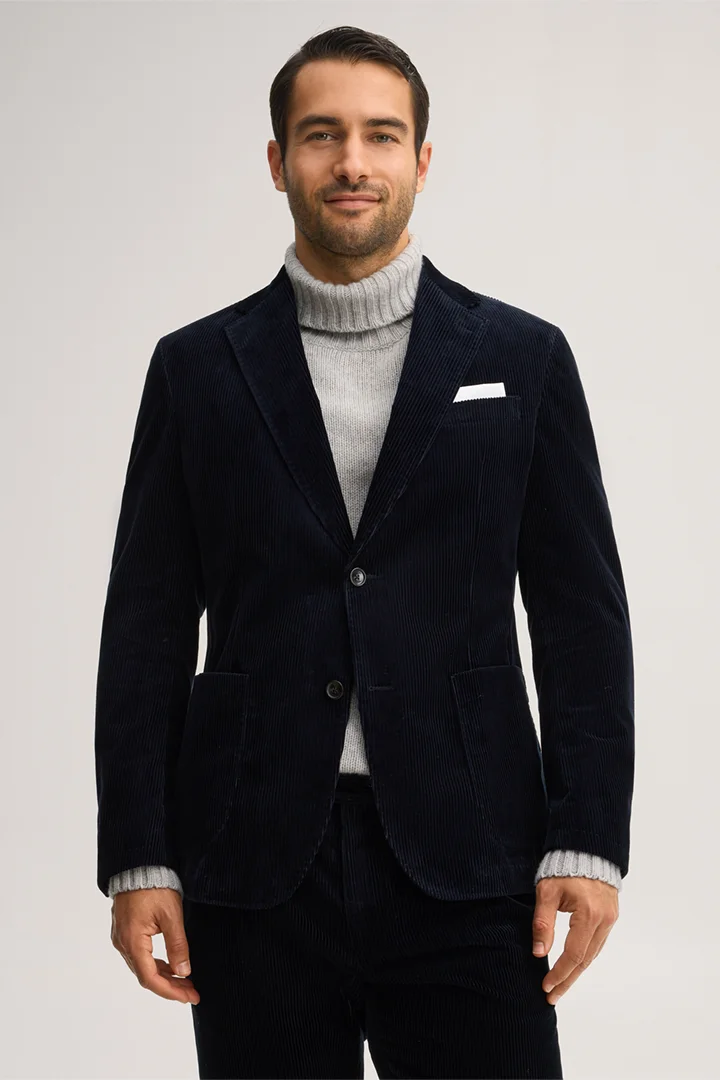 Führt zu Produktdetailseite „Cord-Baukasten-Sakko in Navy"