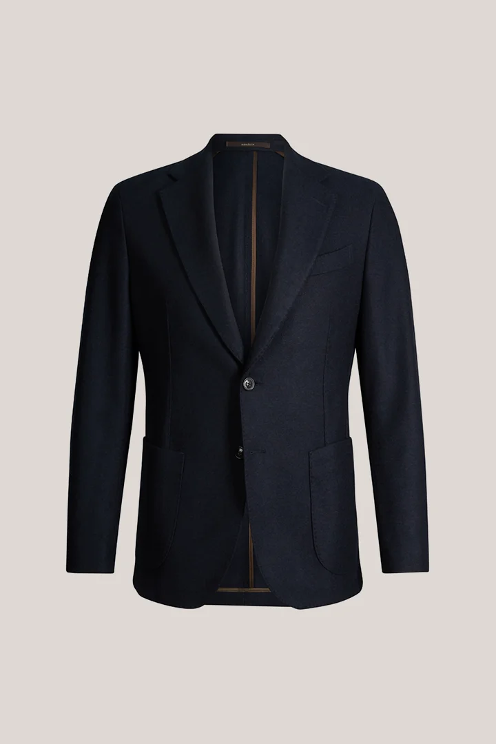 Navy blue cashmere modular suit jacket