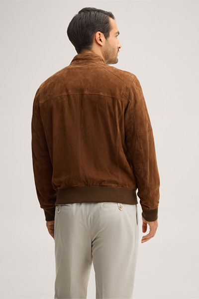 Führt zu Produktdetailseite „Ziegenvelours-Leder-Blouson Borello in Camel"