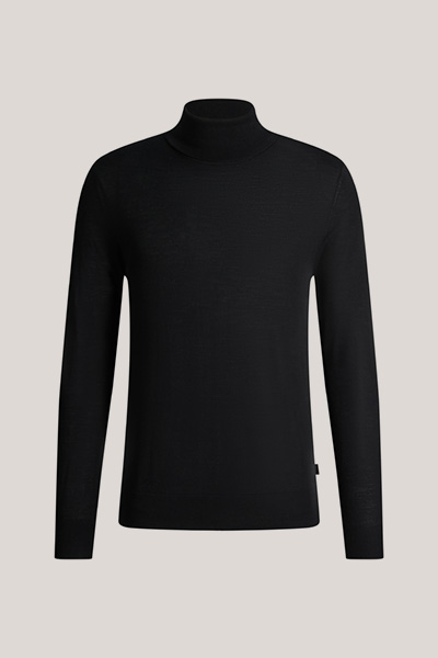 Führt zu Produktdetailseite „Woll-Rollkragen-Pullover mit Cashmere in Schwarz"