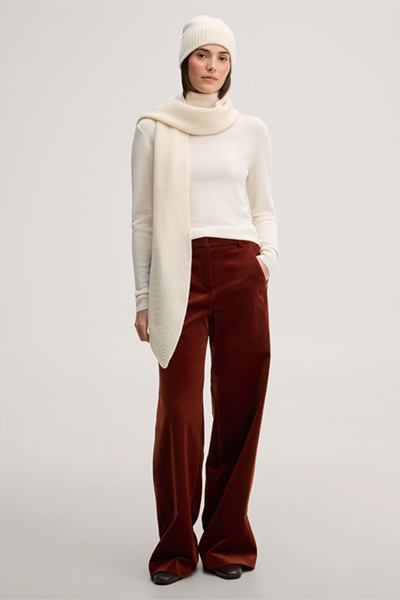Leads to product detail page "Fine-knit merino and silk roll-neck jumper in ecru"
