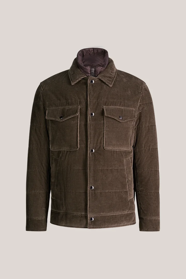 windsor. präsentiert das Produkt Cord-Shirtjacket mit Hemdkragen in Oliv aus der Kategorie Jacken & Mäntel als Freisteller