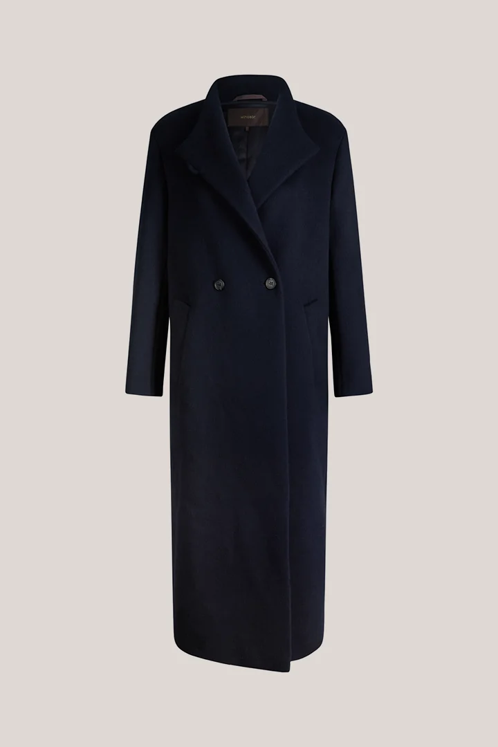 windsor. presents the product Brushed wool stand-up collar coat in navy blue from the category Jackets & coats as a cut-out