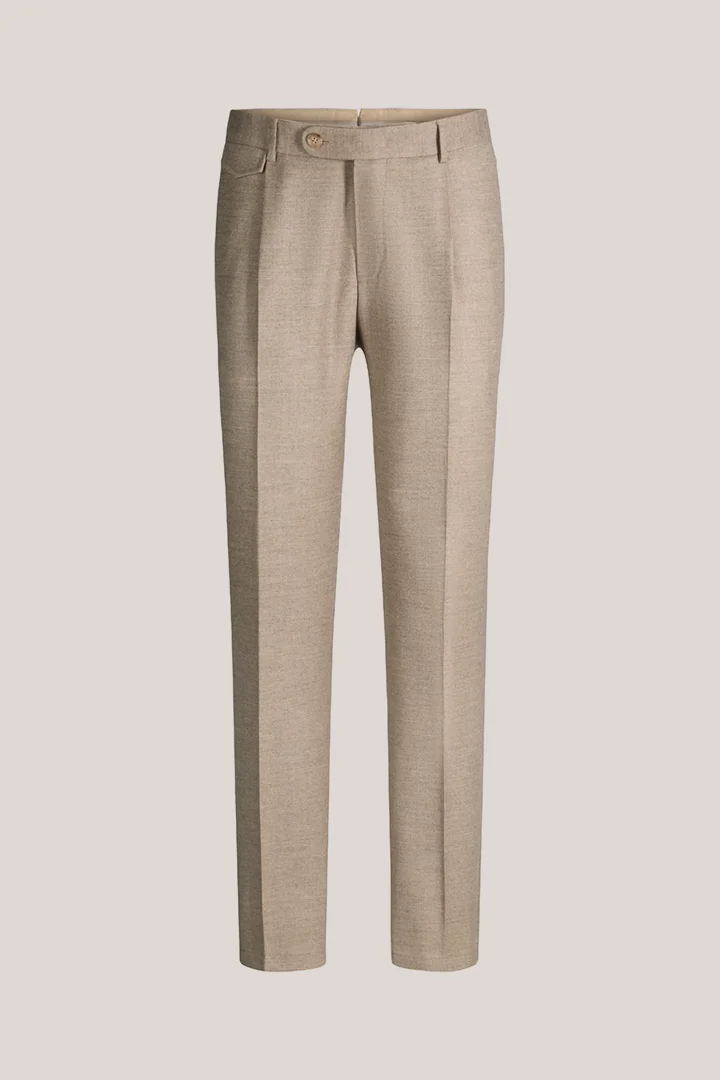 windsor. präsentiert das Produkt Wollmix-Baukasten-Hose mit Cashmere und Bundfalte in Beige aus der Kategorie Baukasten-Hosen als Freisteller