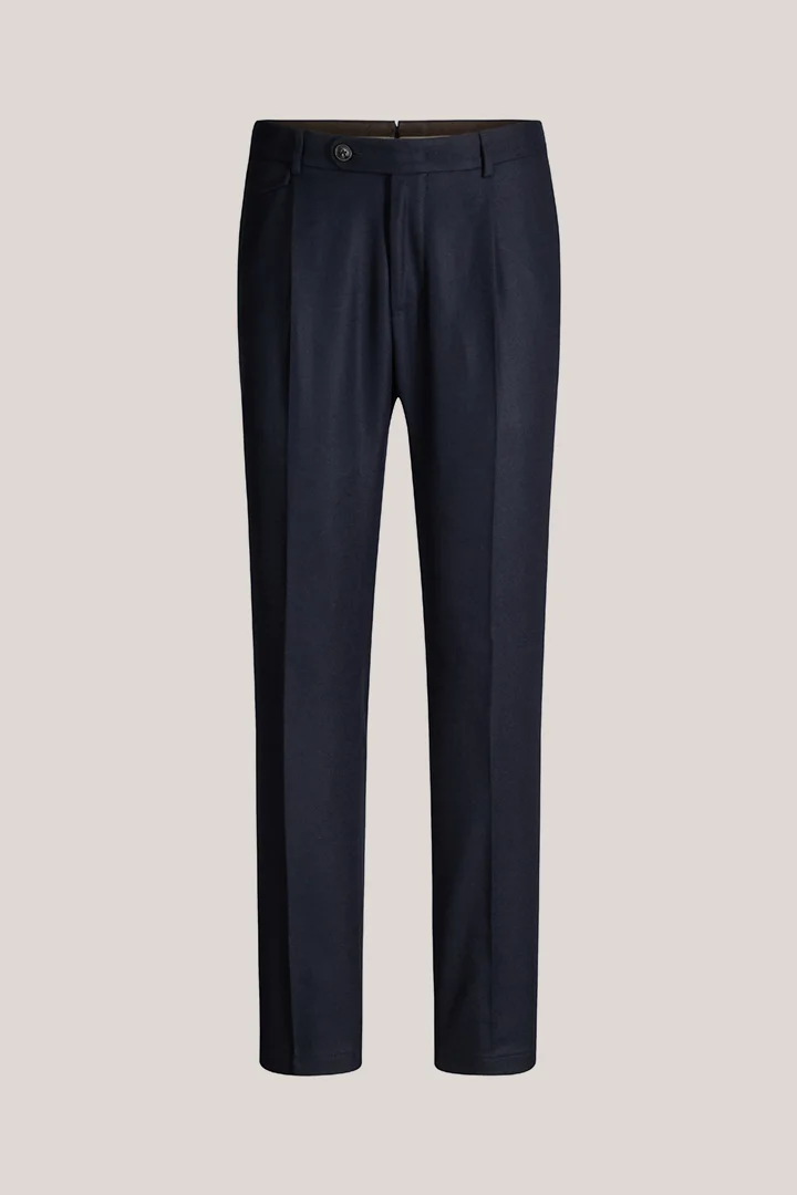 Führt zu Produktdetailseite „Wollmix-Baukasten-Hose mit Bundfalte in Navy"