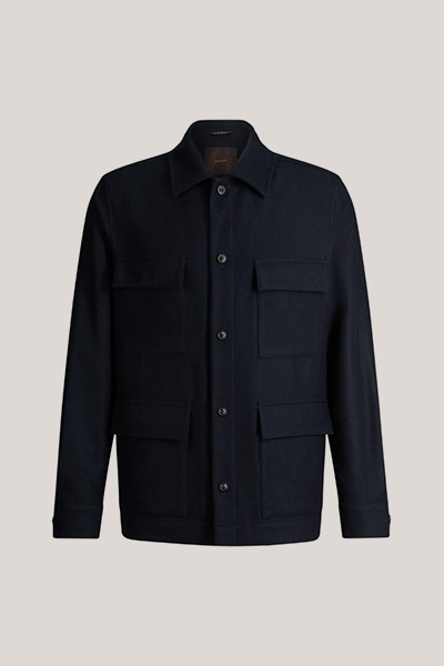 Cashmere-Overshirt in Navy