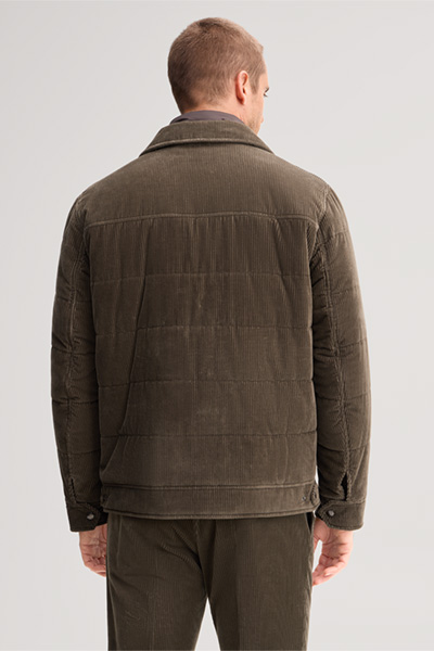Führt zu Produktdetailseite „Cord-Shirtjacket mit Hemdkragen in Oliv"