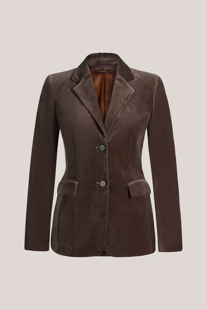 windsor. presents the product Velvet Blazer in Taupe from the category Blazers & Waistcoats as a cut-out