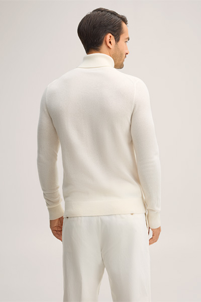 Leads to product detail page "Cashmere Roll Neck Pullover in Off-white"