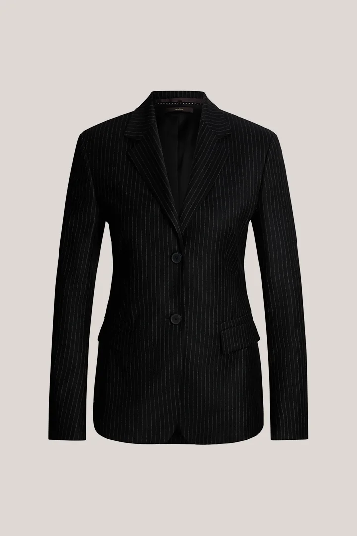 windsor. präsentiert das Produkt Schurwoll-Pinstripe-Blazer in Schwarz aus der Kategorie Blazer & Westen als Freisteller