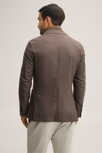 Leads to product detail page "Wool-blend suit jacket with inlay in brown"
