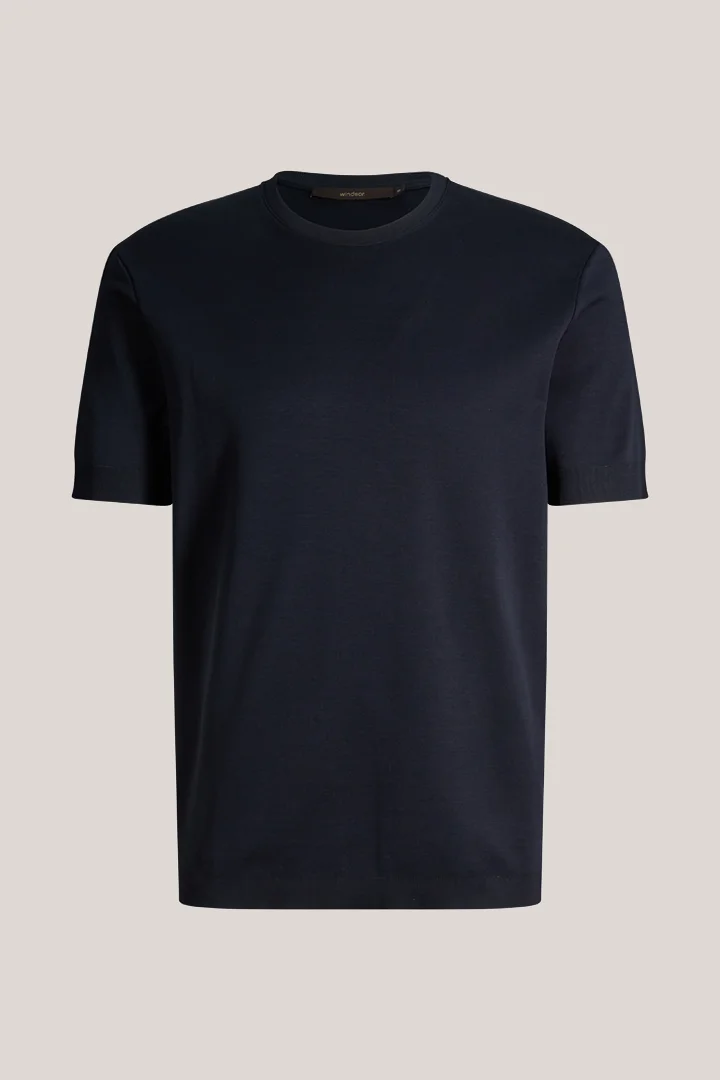 Floro Cotton T-Shirt in Navy