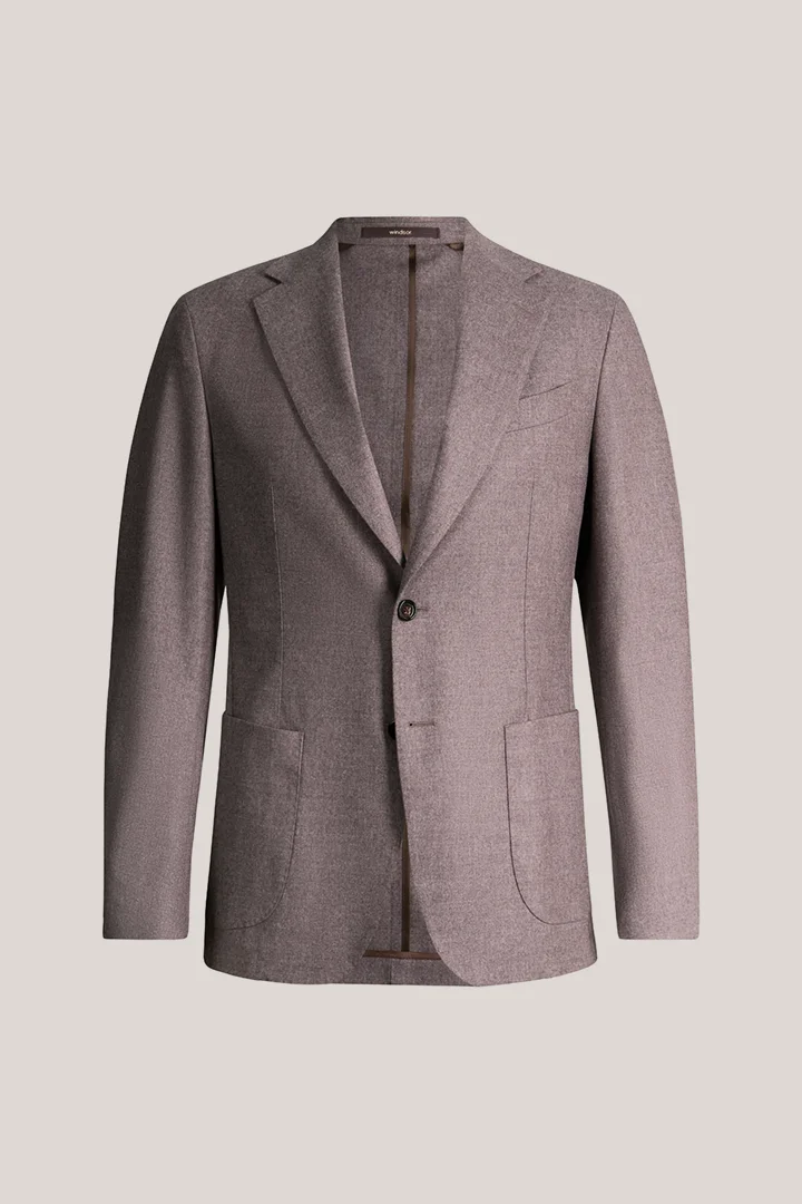 windsor. presents the product Brown wool-blend modular suit jacket from the category Modular jackets as a cut-out