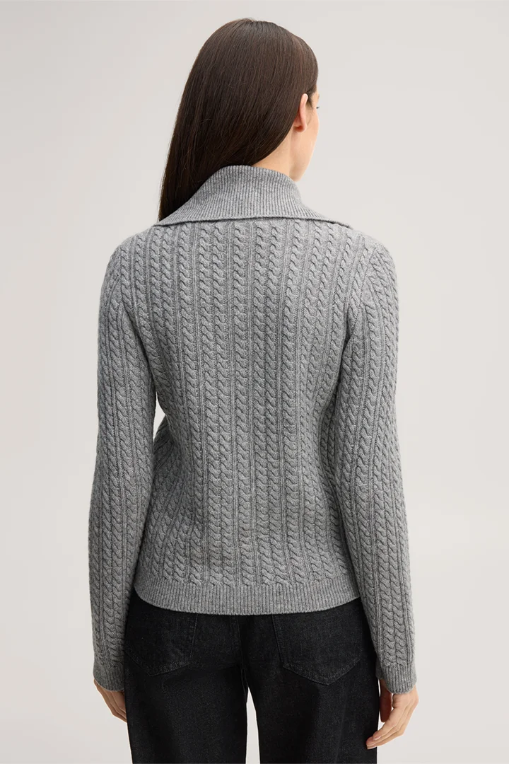 Leads to product detail page "Light grey wool-blend yak zip-up jumper"