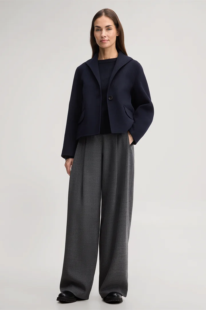 Leads to product detail page "Double-faced Blazer Jacket in Navy"