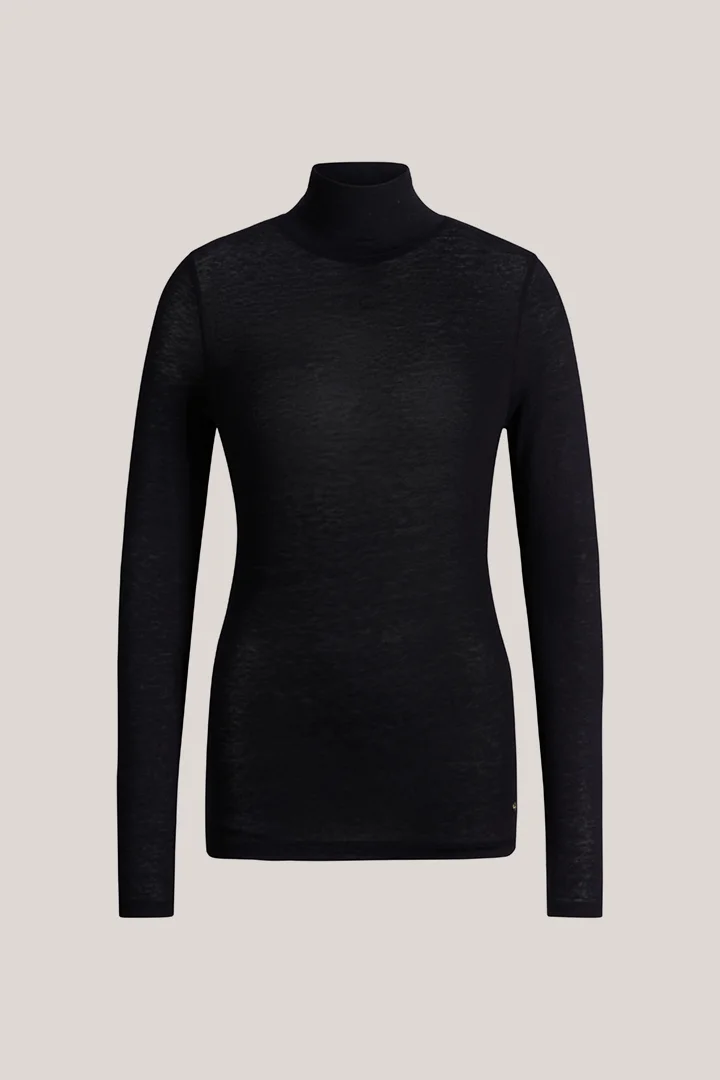 windsor. presents the product Wollstretch-Rollkragen-Shirt in Navy from the category T-shirts & Sweatshirts as a cut-out