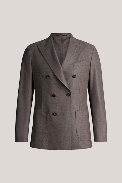 Mène à la page produit « Veste à double boutonnage modulable en laine mélangée, couleur marron »