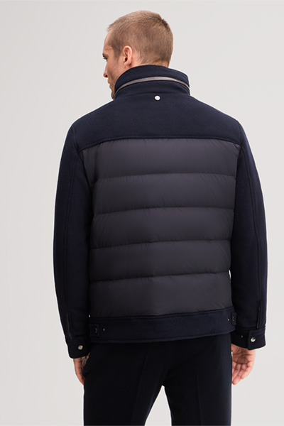 Führt zu Produktdetailseite „Woll-Stepp-Jacke mit Stehkragen in Navy"