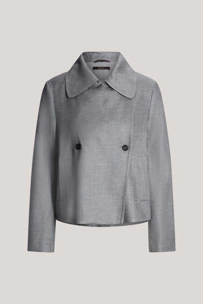 Flanell-Caban-Jacke in Hellgrau