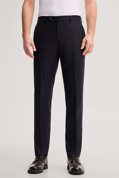 Führt zu Produktdetailseite „Wool-blend modular trousers in navy blue"