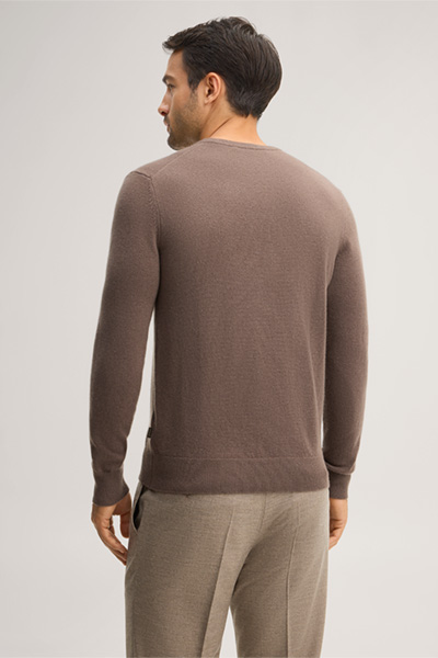 Führt zu Produktdetailseite „Cashmere-Rundhals-Pullover in Hellbraun"