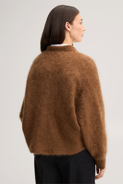 Führt zu Produktdetailseite „Brushed-Cashmere-Cape-Jacke in Caramel"