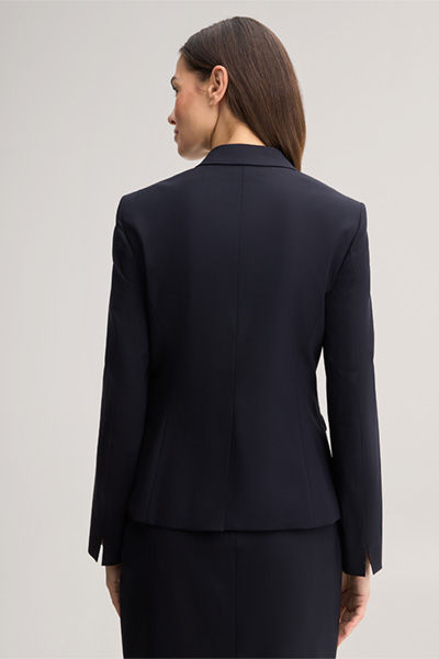 Führt zu Produktdetailseite „Schurwoll-Stretch-Blazer in Navy"