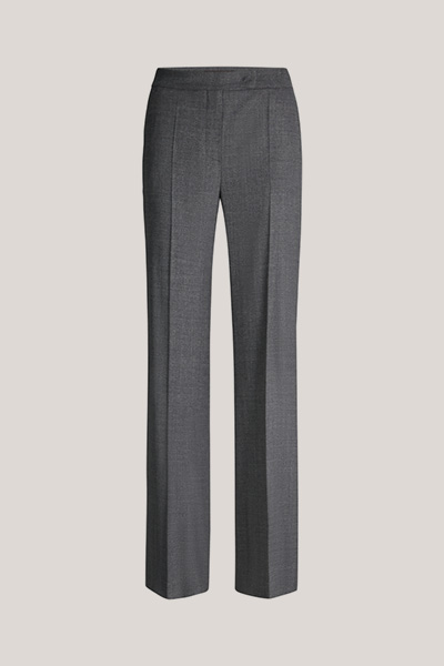 Führt zu Produktdetailseite „Schurwoll-Marlene-Hose mit Mouline Struktur in Dunkelgrau"