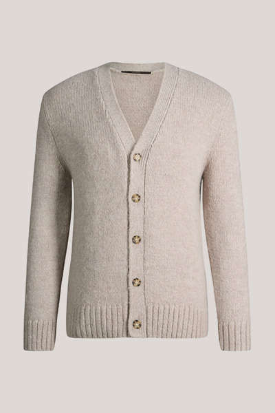 Leads to product detail page "Wool and alpaca cardigan in marl beige"