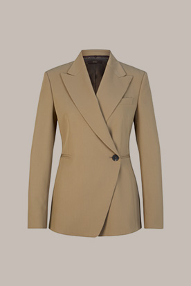 Virgin Wool Blazer in Dark Beige