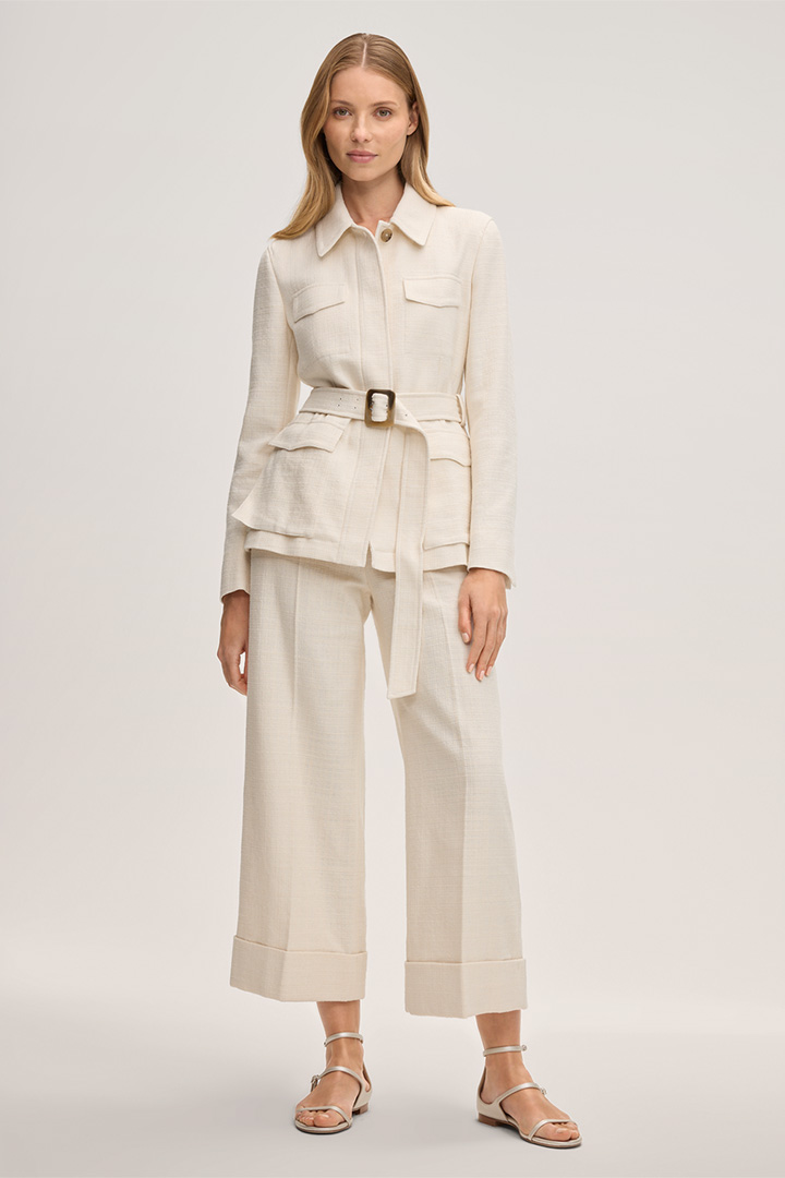 Führt zu Produktdetailseite „Baumwollmix-Hemd-Jacke in Ecru"