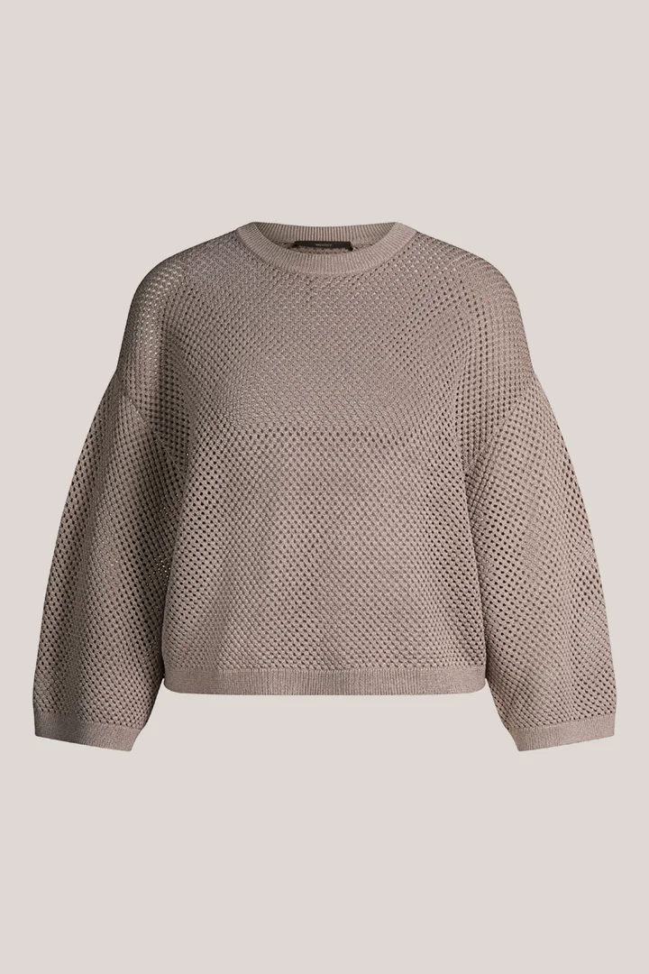 Mène à la page produit « Pull en mélange de viscose texturé, couleur taupe »