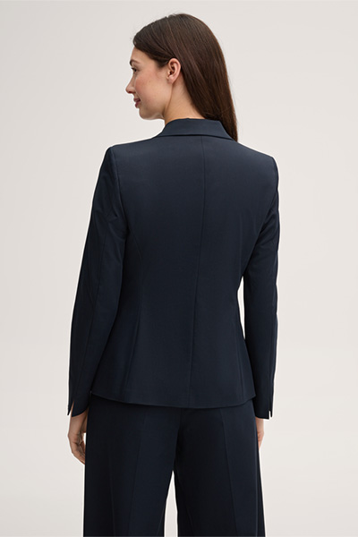 Double-Baumwollstretch-Blazer in Navy