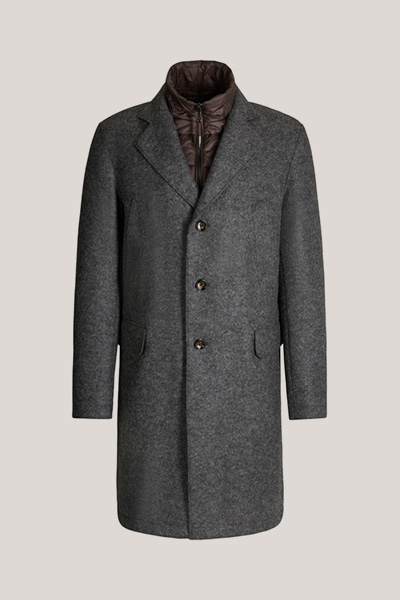 Manteau en laine vierge Belluno avec insert, en anthracite