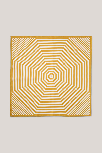 Seidentuch in Gelb-Ecru gestreift