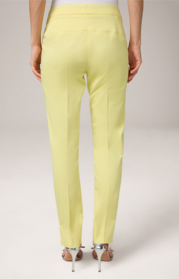 Cotton Satin Trousers in Yellow