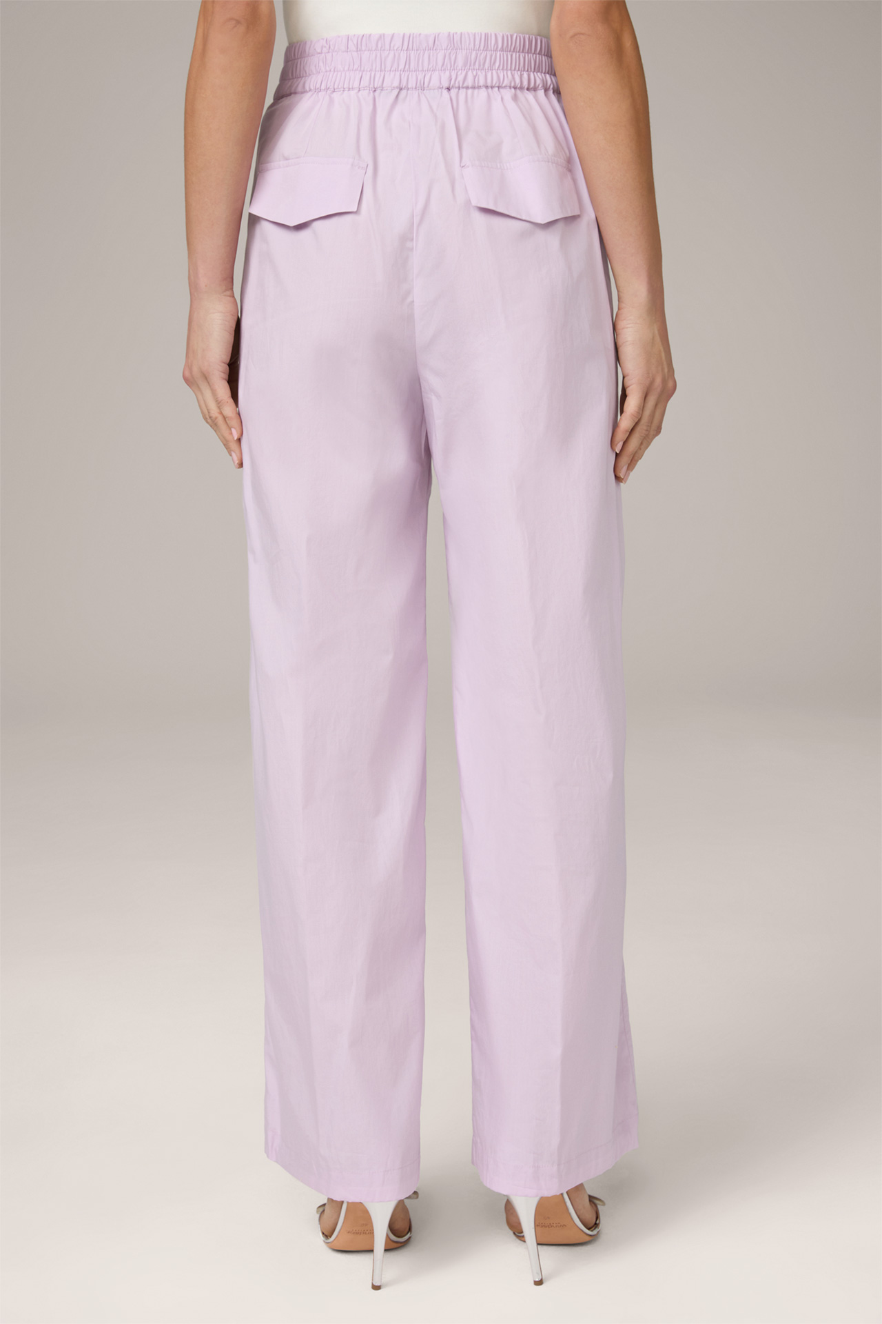 Poplin Cotton Balloon-Trousers in Lilac