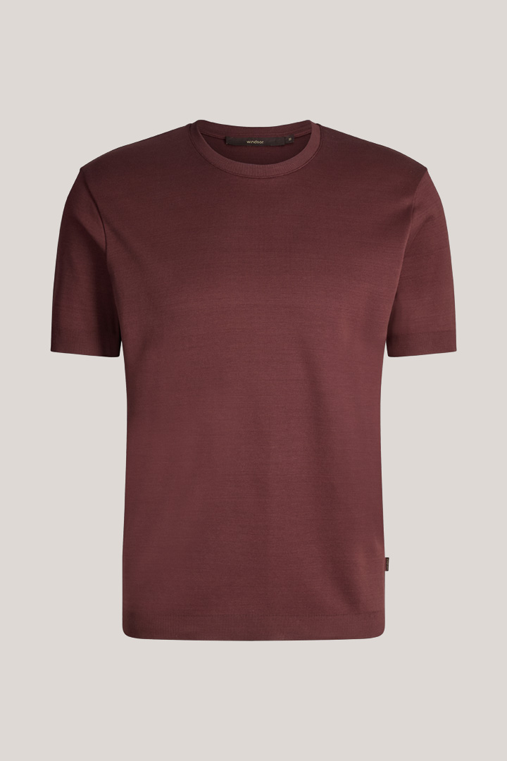 Führt zu Produktdetailseite „Baumwoll-T-Shirt Floro in Bordeaux Rot"